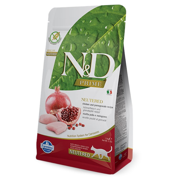 Farmina N/d Prime Grain Free Neutered Pollo e Melograno 5 kg Per Gatti Sterilizzati