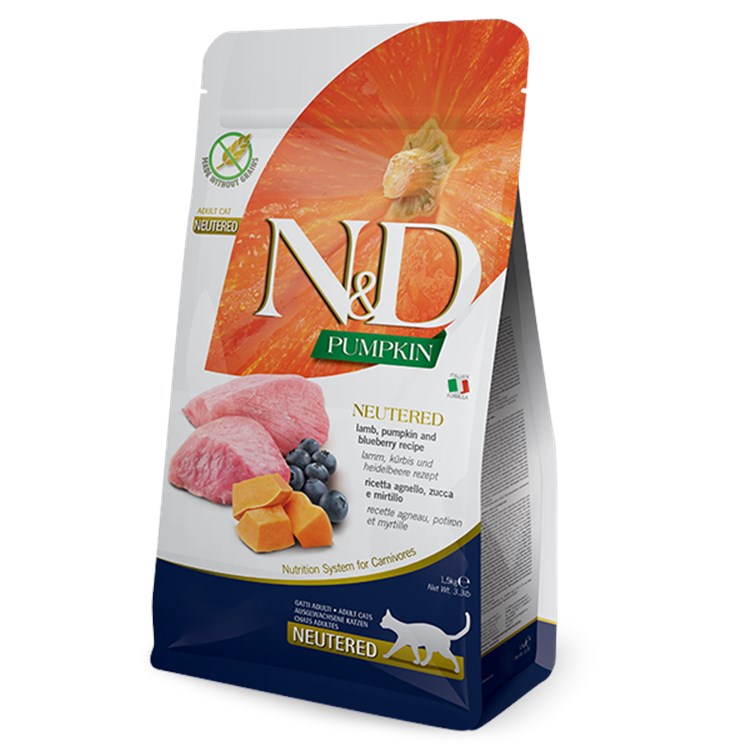 Farmina N/d Pumpkin Adult Neutered Agnello Zucca Grain Free 5 Kg Per Gatti NOVITA