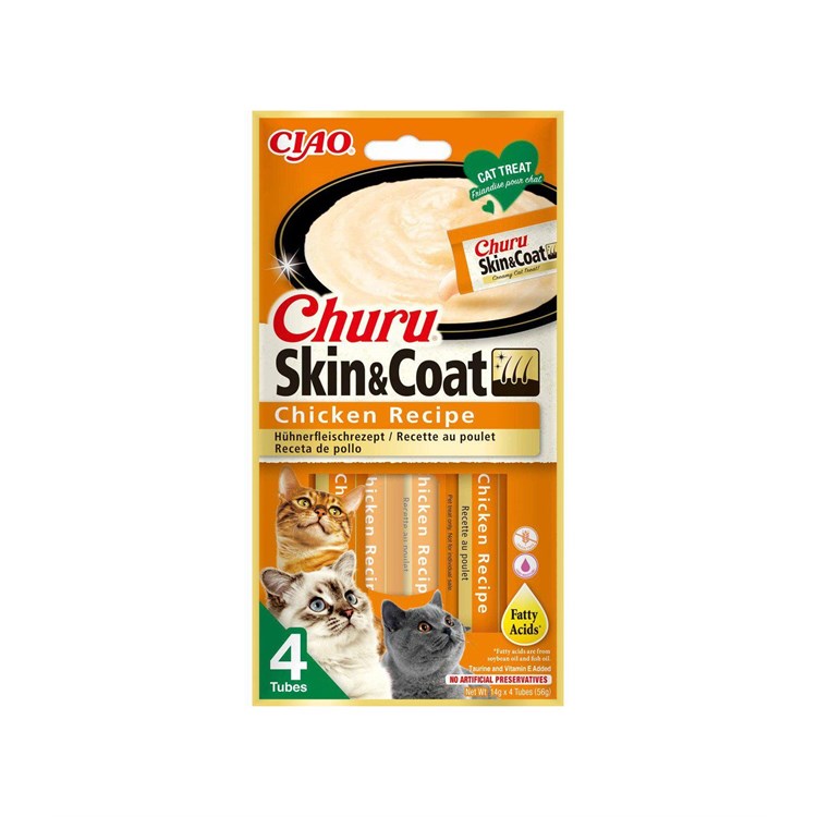 Inaba cat churu skin&coat pollo 14x4 tubi 56 gr