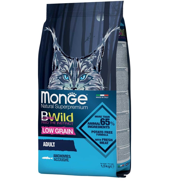 Monge Bwild Low Grain Adult Acciughe 1,5 kg Per Gatti