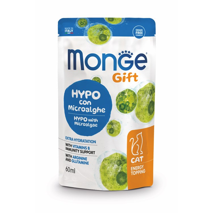 Monge Gift Energy Topping Hypo Con Microalghe 60 ml Snack Per Gatti