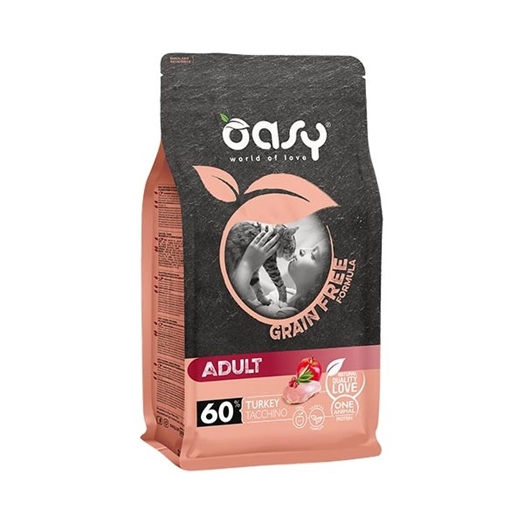 Oasy Cat Adult Grain Free Tacchino 7,5 kg Per Gatti