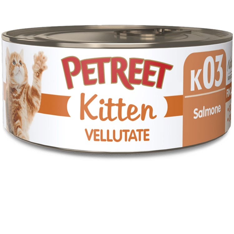 Petreet Kitten Vellutate Salmone 60 gr K03 Scatoletta Umido Gattini