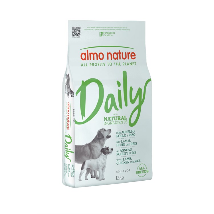 2 SACCHI Almo Nature Daily Medium Large Adult Dog 12 kg Agnello Pollo e Riso per cani PREZZO A CONFEZIONE