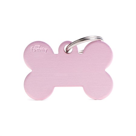 Medaglietta Incisa My Family Basic Osso Grande Rosa in Cani