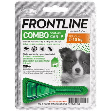 Frontline Combo da 2 a 10 kg 1 pipetta Per Cuccioli e Cani Adulti di Piccola taglia in Cani