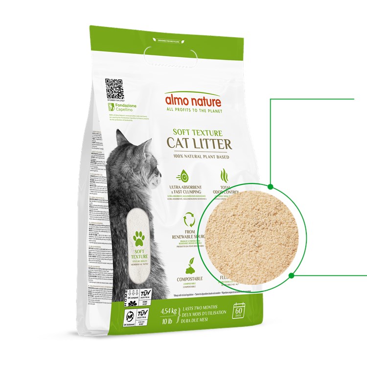 Almo Nature Cat Litter 4,54 kg Lettiera Agglomerante Vegetale Per