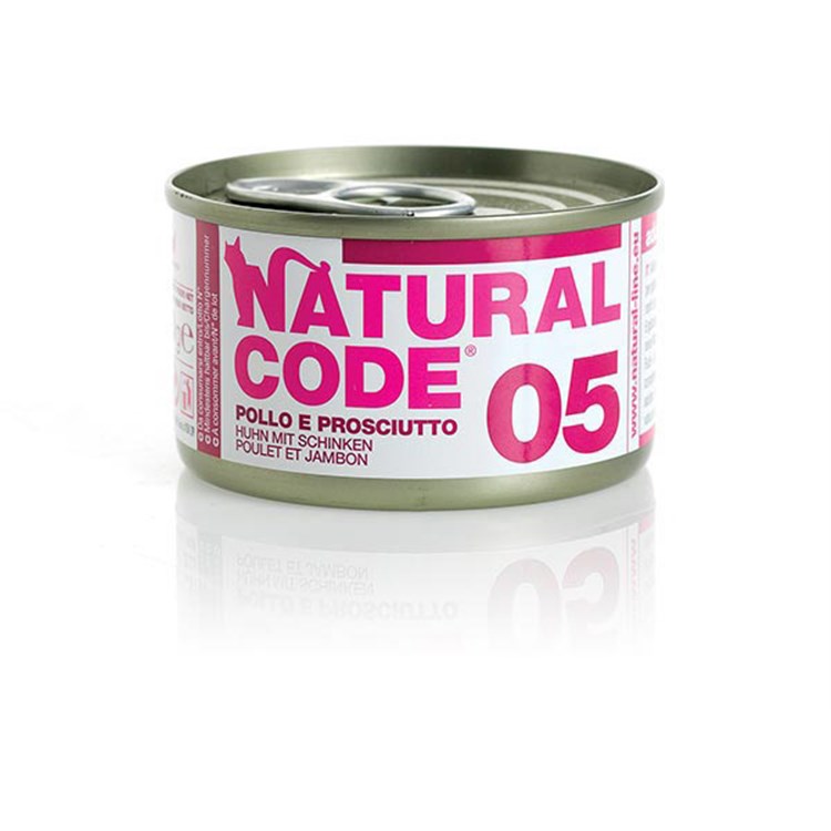 Natural Code 05 Pollo e Prosciutto 85 gr Per Gatti