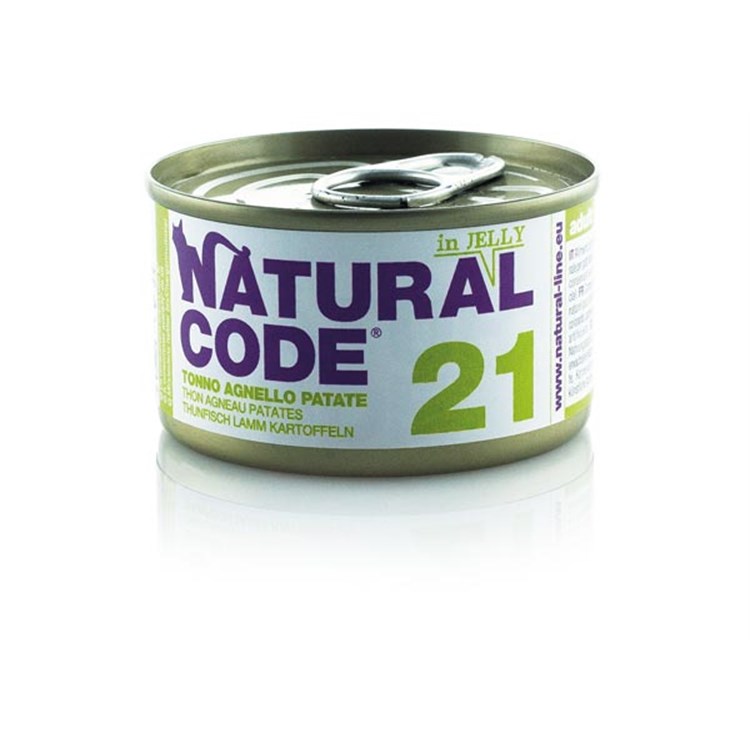 Natural Code Jelly 21 Tonno Agnello e Patate 85 gr Per Gatti