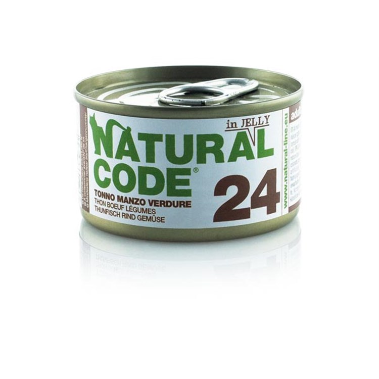 Natural Code Jelly 24 Tonno Manzo e Verdure 85 gr Per Gatti