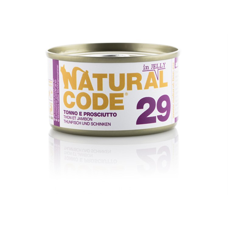 Natural Code Jelly 29 Tonno e Prosciutto 85 gr Per Gatti