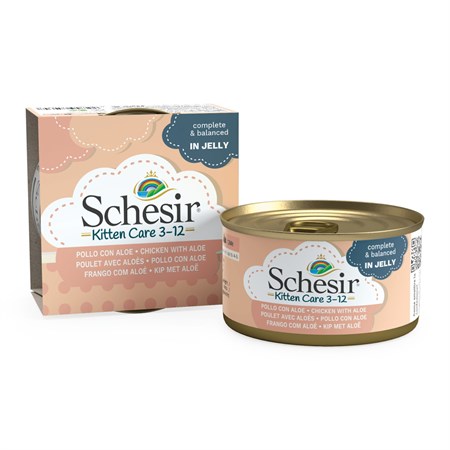 Schesir in Gelatina Kitten Pollo Con Aloe 85 gr Per Gattini in Gatti