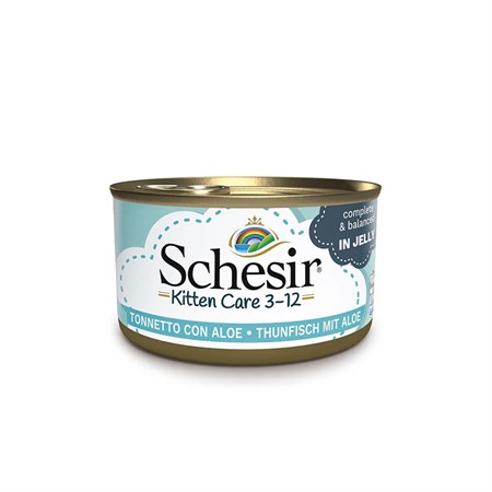 Schesir in Gelatina Kitten Tonno Con Aloe 85 gr Scatoletta Per Gattini in Gatti