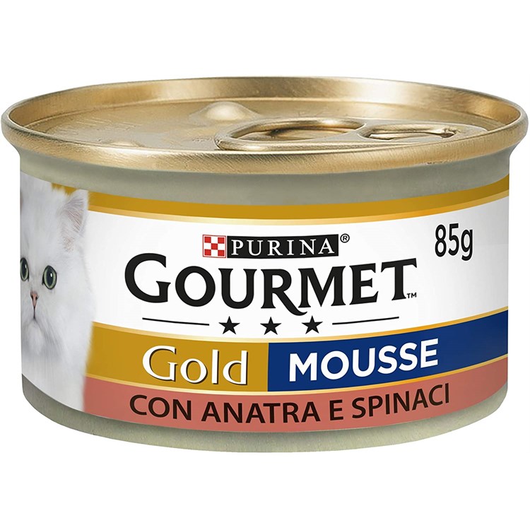 Gourmet gold mousse 85 gr Anatra e spinaci Scatoletta Gatti