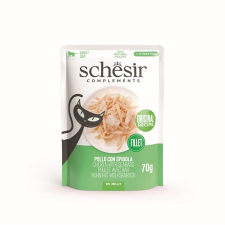Schesir Complements Pollo e Spigola 70 gr Bustina Umido Per Gatti in Gatti
