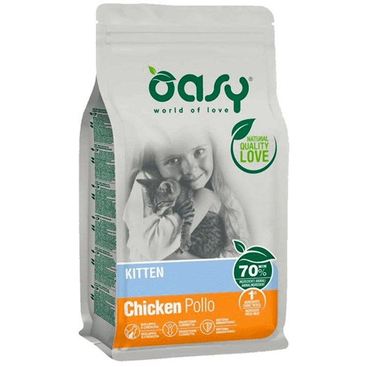 Oasy Cat Kitten Pollo 1,5 Kg Per Gattini