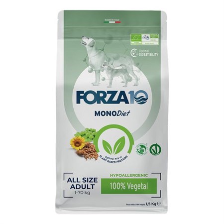 Forza10 MonoDiet Adult Hypoallergenic Vegetale 10 kg Crocchette Per Cane in Cani