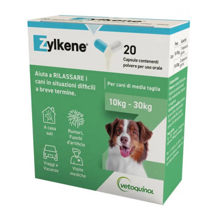 Vetenoquinol Zylkene 225 mg 20 Capsule Per Cani Da 10 kg A 30 KG