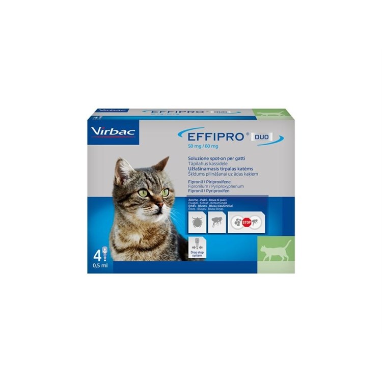 Virbac Effipro DUO Spot-on 4 Pipette Gatto