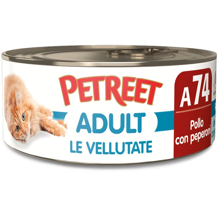 Petreet Vellutate Pollo Con Peperoni 70 gr A74 Scatoletta Umido Gatto