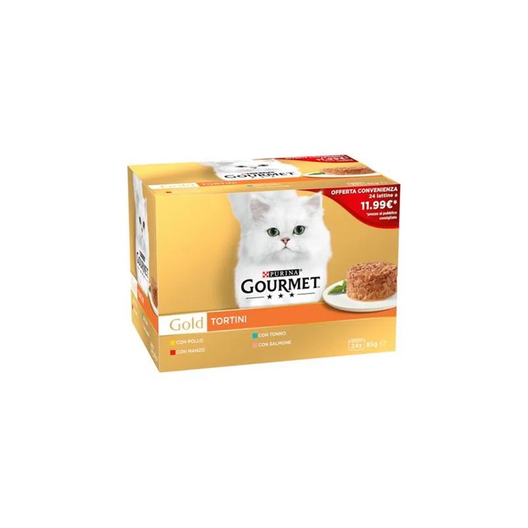Purina Gourmet Gold Tortini Umido Gatto Multipack 24x85g