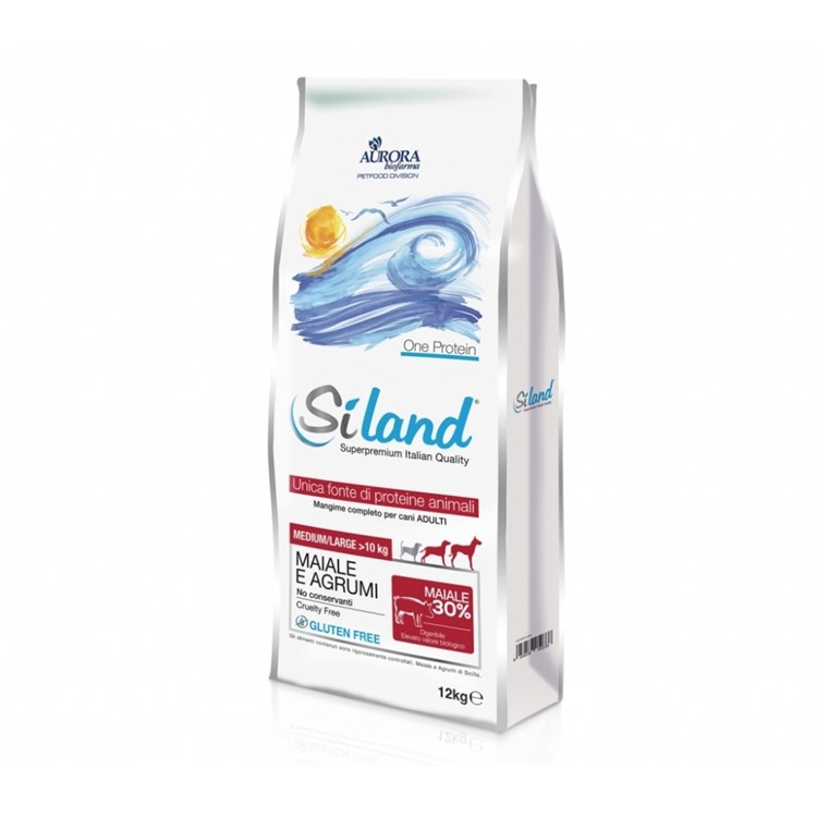 Siland Monoproteico Adult Medium Large Maiale Agrumi 12 kg Cane
