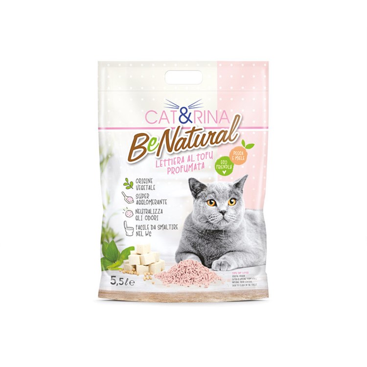 Cat&Rina Lettiera per Gatti al Tofu Pesca 5,5 lt