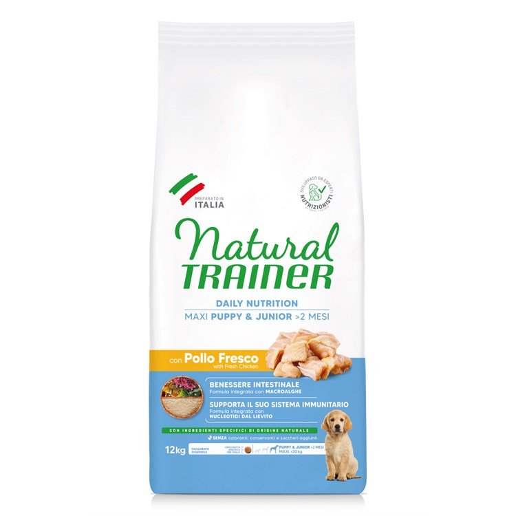 Natural Trainer Maxi Puppy Junior 12 Kg Crocchette per Cani