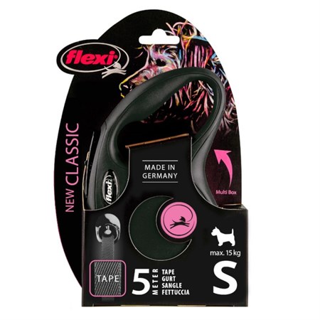 Flexi New Classic S Guinzaglio Avvolgibile Fettuccia 5 metri Per Cani in Cani