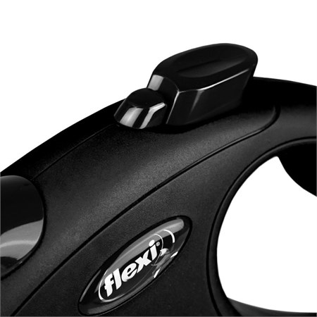 Flexi New Classic L Guinzaglio Avvolgibile Fettuccia 5 metri Per Cani NERO in Cani