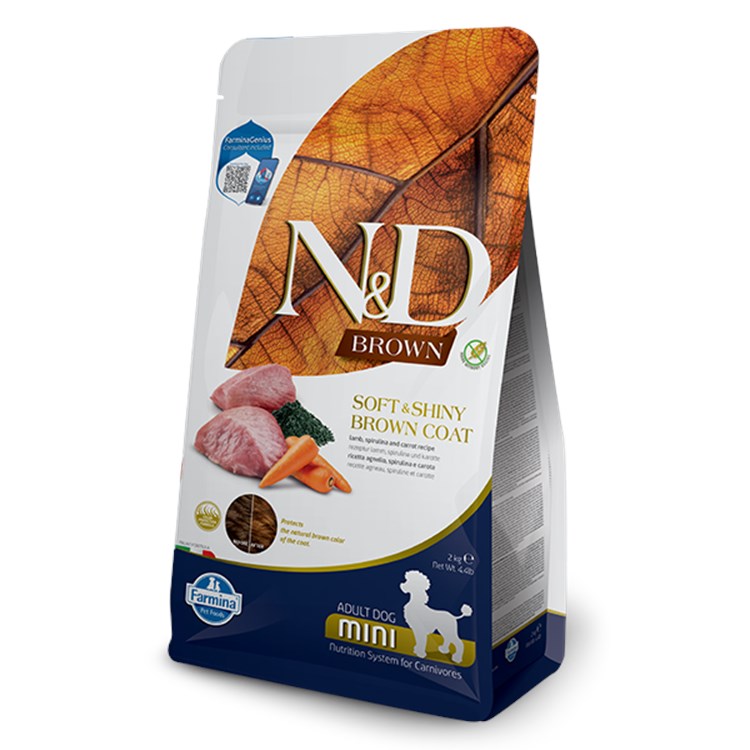 Farmina ND Brown Coat Agnello Spirulina Adult Mini 2 kg Alimento Cani