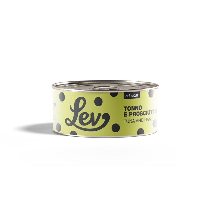 Lev Adult Cat Tonno Prosciutto 140 gr Lattina Umido Gatti