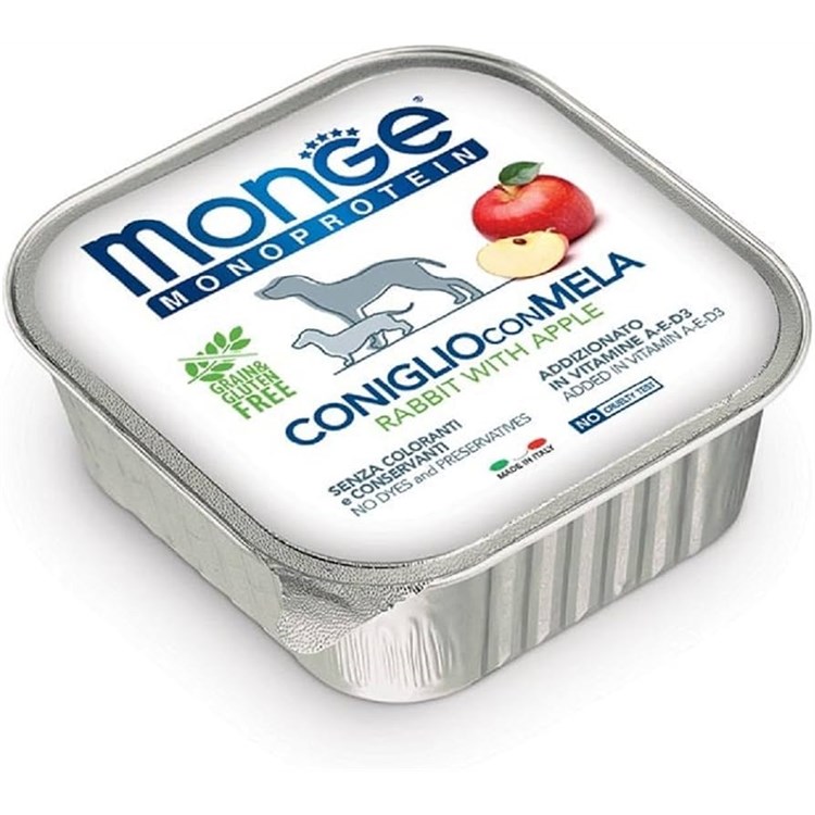 Monge Coniglio Mela 150 gr Monoproteico Grain Free Umido per Cani