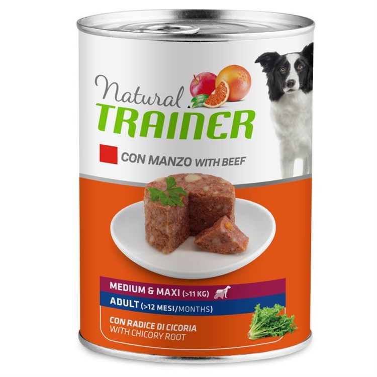 Natural Trainer Medium Maxi Adult Manzo 400 gr Umido Cane