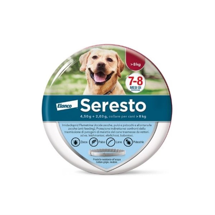 Collare Seresto per Cani oltre 8 kg Antiparassitario