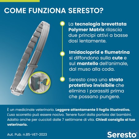Collare Seresto Per Cani Fino A 8 kg Antiparassitario Elanco in Cani