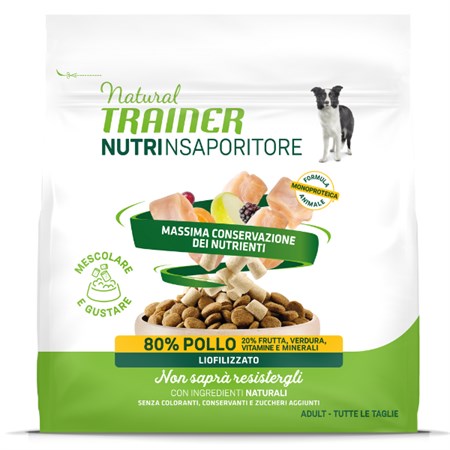 Natural Trainer Dog Snack NutrInsaporitore Pollo 120 gr Liofilizzato Per Cani in Cani