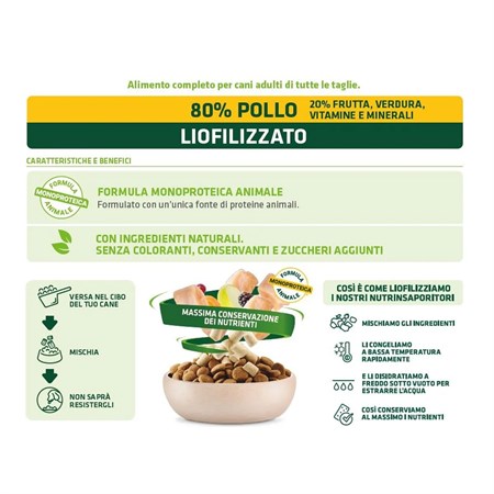 Natural Trainer Dog Snack NutrInsaporitore Pollo 120 gr Liofilizzato Per Cani in Cani