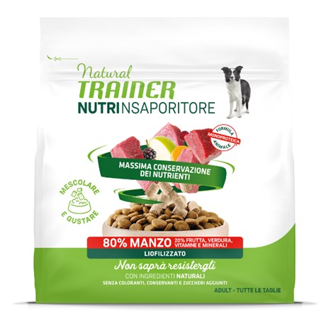 Natural Trainer Dog Snack NutrInsaporitore Manzo 120 gr Liofilizzato Per Cani in Cani