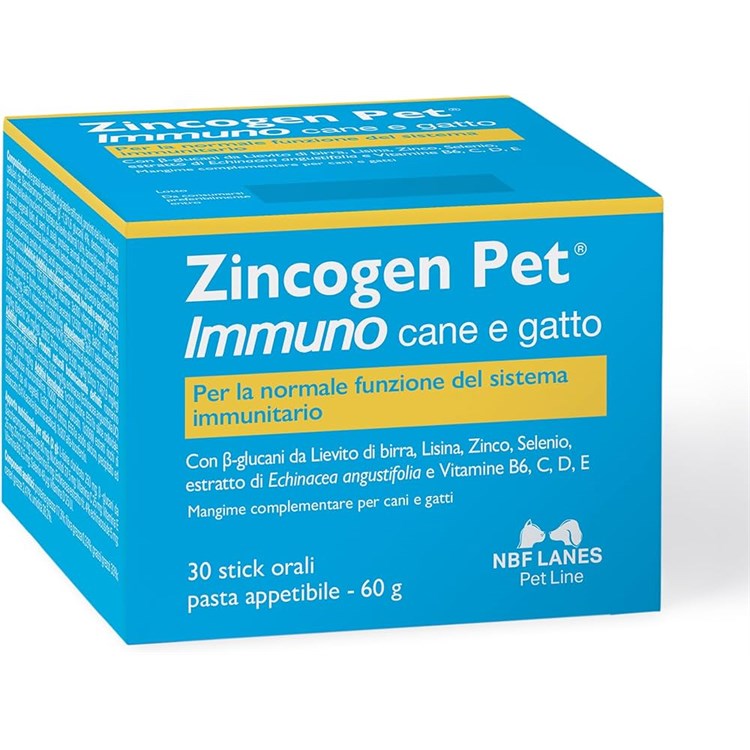 NBF Lanes Zincogen Immuno Pasta in 30 Stick Orali 60 gr Per Cani Gatti