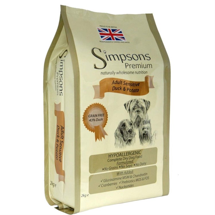 Simpsons Premium Adult Sensitive Anatra e Patate 12 kg CaneDANNEGGIATO