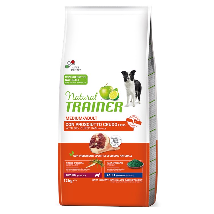 Natural Trainer Medium Adult Prosciutto 12 kg
