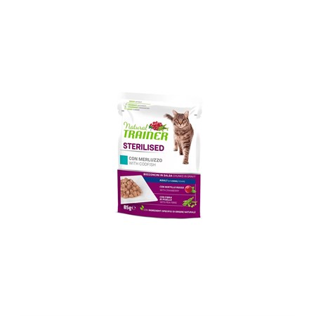 Natural Adult Sterilised Merluzzo Bocconcini in Salsa 85 GR in Gatti