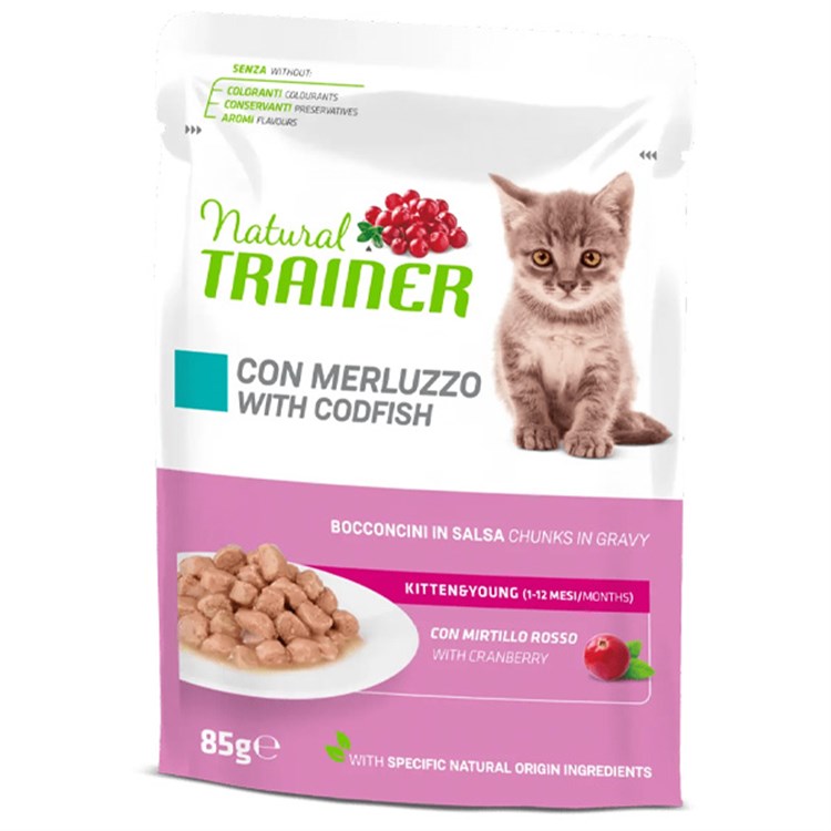Natural Kitten & Young Merluzzo Bocconcini in Salsa 85 GR