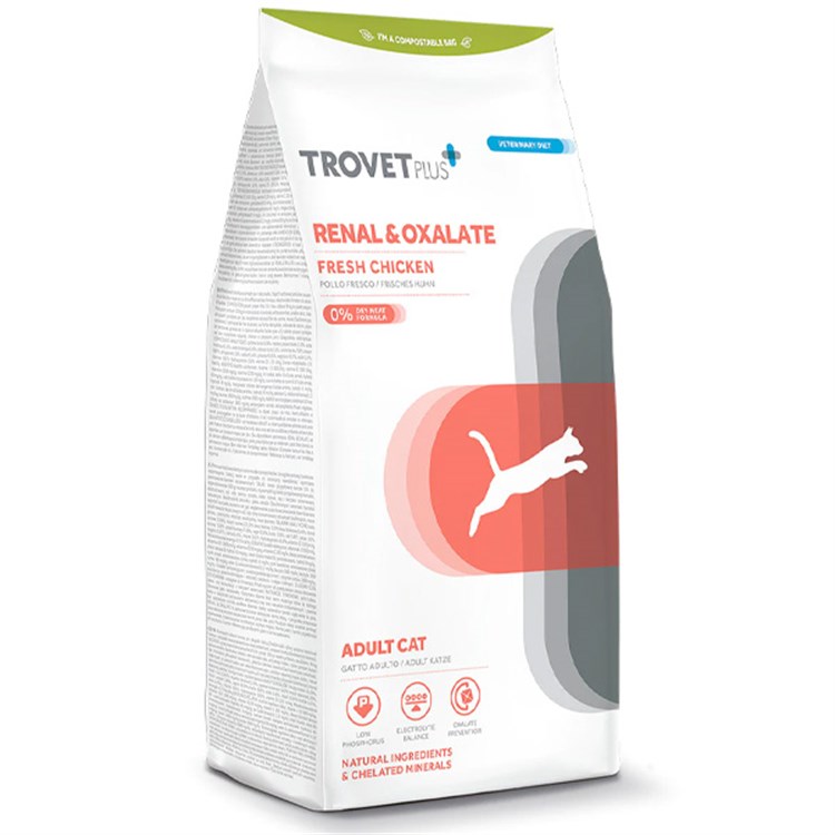 TROVET PLUS Adult Cat Renal Oxalate Pollo Fresco 2,5 kg Per Gatti 2.5 KG