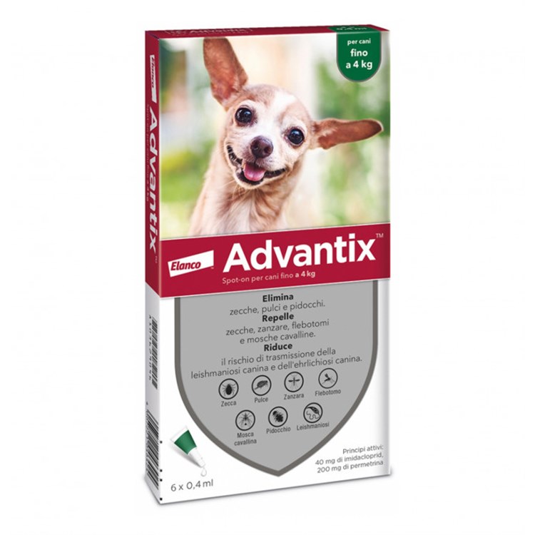 Advantix Spot-On 6 Pipette 0 - 4 kg Per Cani