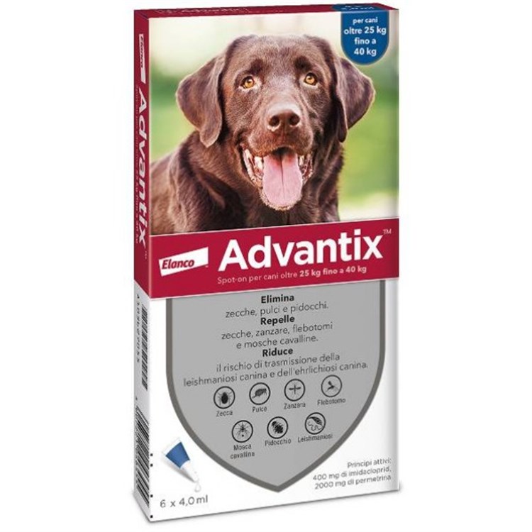 Advantix Spot-On 6 pipette 4 ml 25 a 40 kg Per Cani