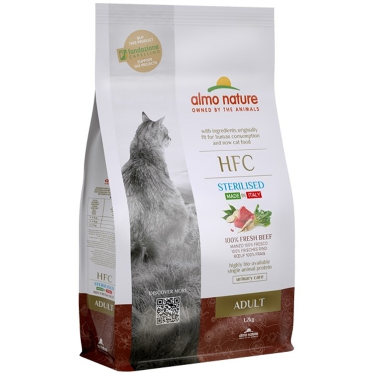 Almo Nature HFC Sterilised Manzo 1,2 kg Crocchette Per Gatti