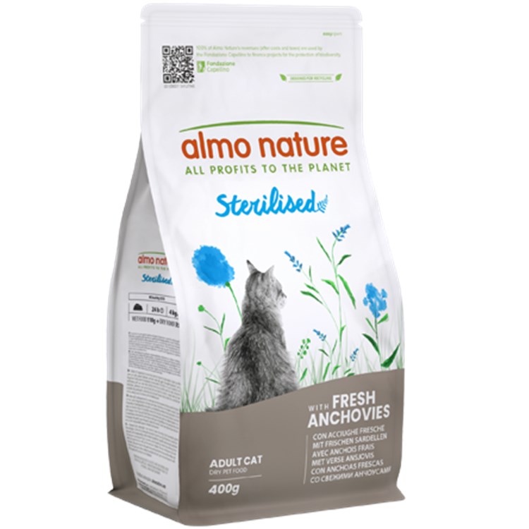 Almo Nature Sterilised Acciughe 400 gr Crocchette Gatti