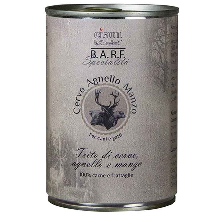 Barf Trito di Cervo, Agnello e Manzo400GR